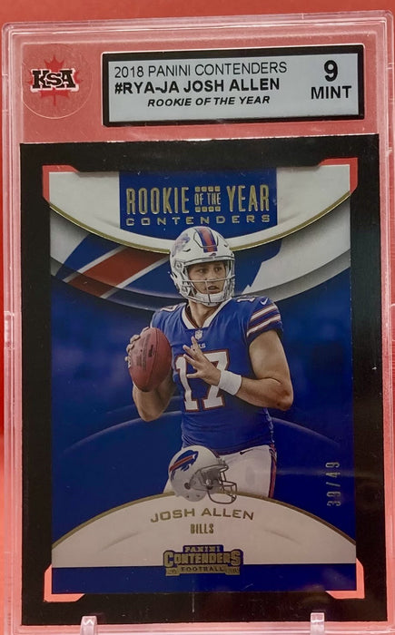 Josh Allen - 2018 PANINI CONTENDERS ROOKIE OF THE YEAR /49 #RYA-JA KSA 9 MINT