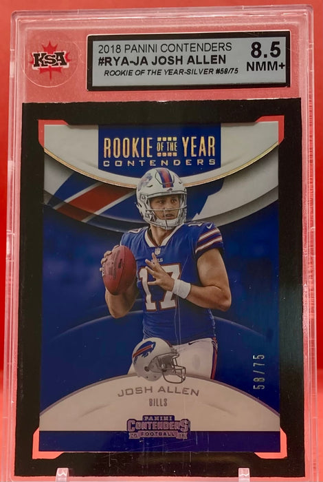 Josh Allen - 2018 PANINI CONTENDERS ROOKIE OF THE YEAR-SILVER /75 #RYA-JA KSA 8.5 NMM+