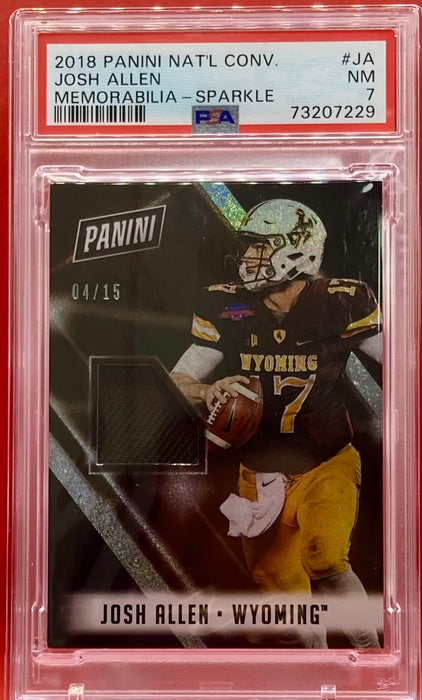 Josh Allen - 2018 PANINI NATIONAL CONVENTION MEMORABILIA-SPARKLE /15 #JA PSA 7 NM