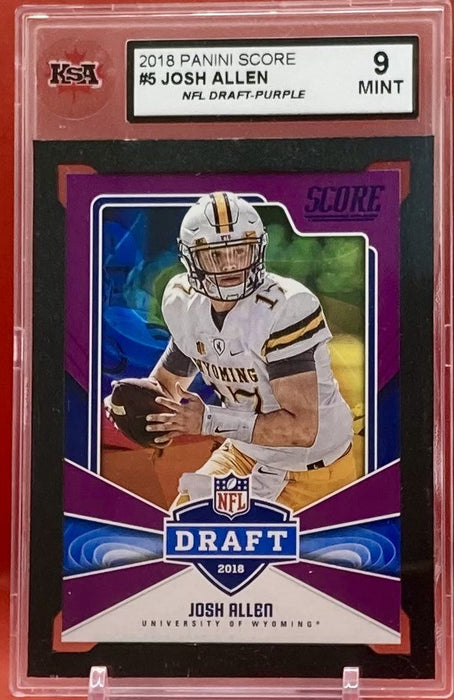 Josh Allen - 2018 PANINI SCORE NFL DRAFT-PURPLE #5 KSA 9 MINT