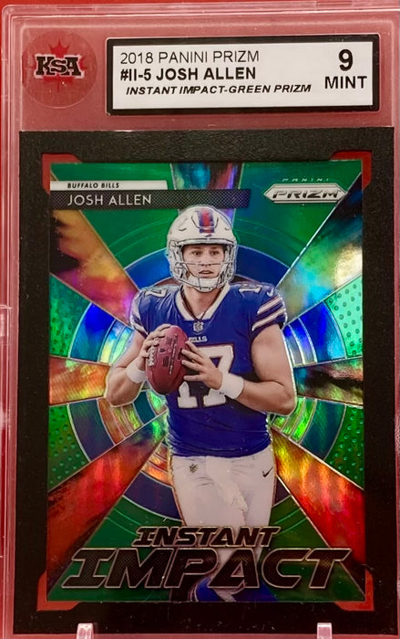 Josh Allen - 2018 PANINI PRIZM INSTANT IMPACT-GREEN #11-5 KSA 9 MINT