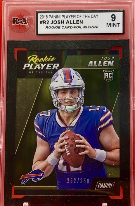 Josh Allen - 2018 PANINI PLAYER OF THE DAY FOIL /250 #R2 KSA 9 MINT