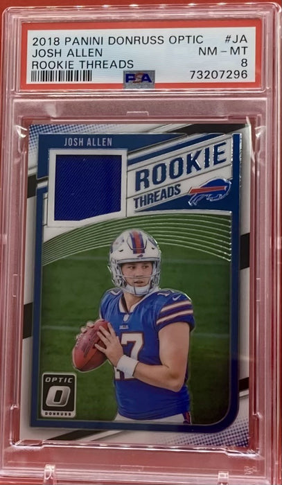 Josh Allen - 2018 PANINI DONRUSS OPTIC ROOKIE THREADS #JA PSA 8 NM-MT