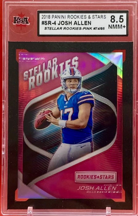 Josh Allen - 2018 PANINI ROOKIES & STARS STELLAR ROOKIES-PINK /85 #SR-4 KSA 8.5 NMM+