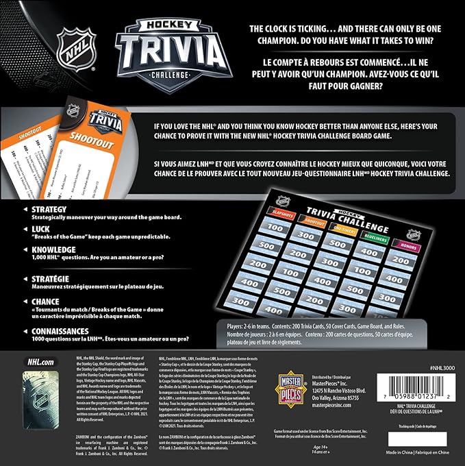 NHL HOCKEY TRIVIA CHALLENGE