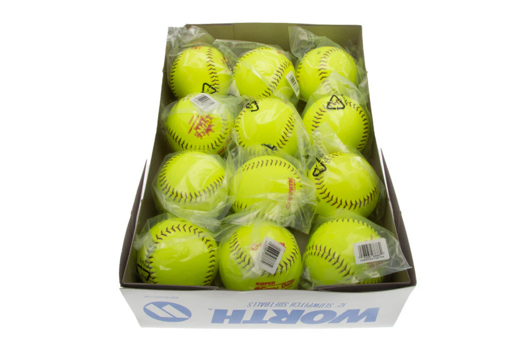 WORTH SPN 12" HOT DOT SOFTBALL DOZEN