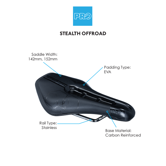 Stealth Offroad Saddle Black 142mm